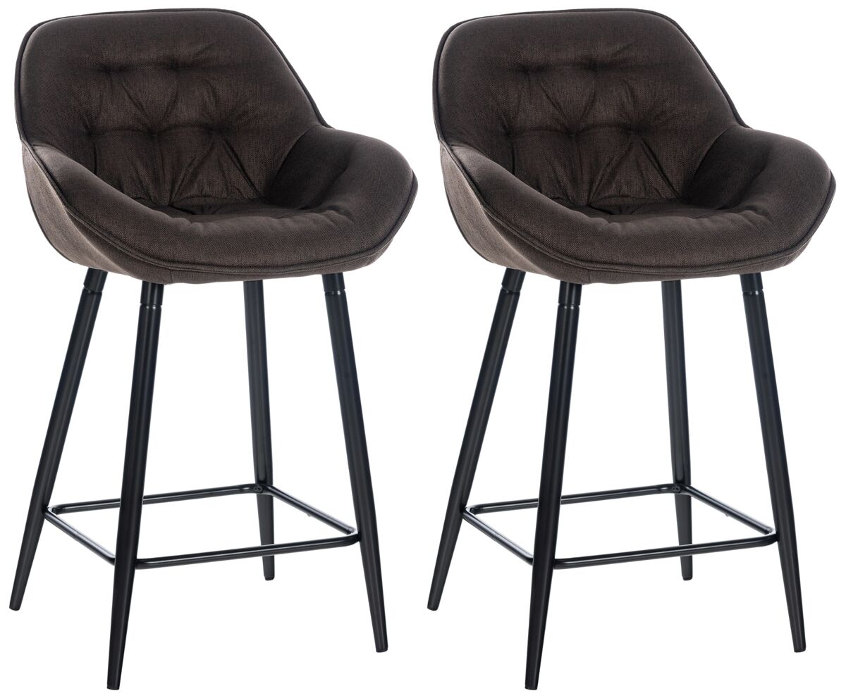 Set de 2 taburetes de bar gibson en tela 57.5x54x93.5 cm