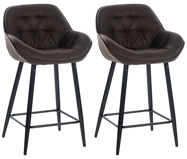 Set de 2 taburetes de bar gibson en tela 57.5x54x93.5 cm