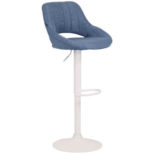 Taburete de bar Milet tapizado en tela Azul 48X47X85 cm