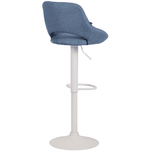 Taburete de bar Milet tapizado en tela Azul 48X47X85 cm