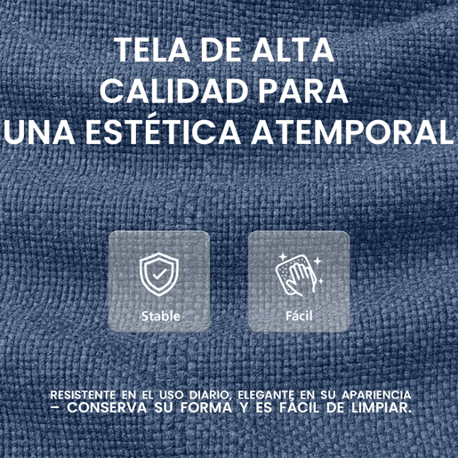 Taburete de bar Milet tapizado en tela Azul 48X47X85 cm