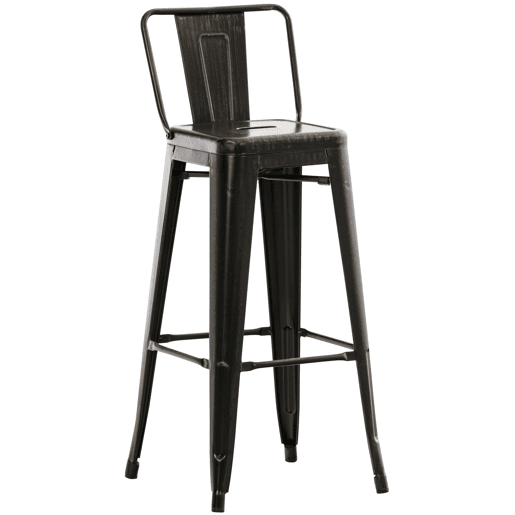 Taburete de bar de metal Mason Negro-dorado 43X44X96 cm