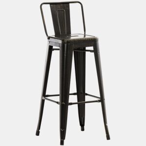 Taburete de bar de metal Mason Negro-dorado 43X44X96 cm