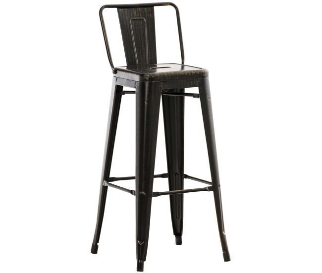 Taburete industrial mason de metal 43x44x96 cm