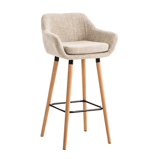 Taburete de barra Grant tela Crema 46X55X99 cm