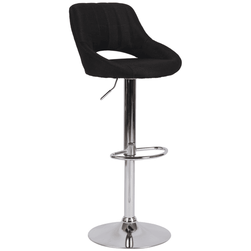 Taburete de bar Milet tapizado en tela Negro 48X47X85 cm