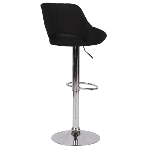 Taburete de bar Milet tapizado en tela Negro 48X47X85 cm