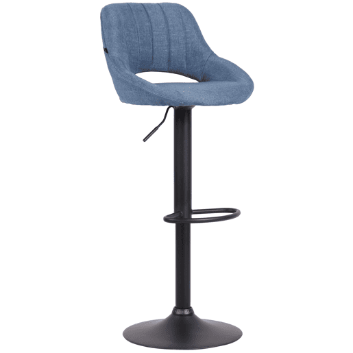 Taburete de bar Milet tapizado en tela Azul 48X47X85 cm