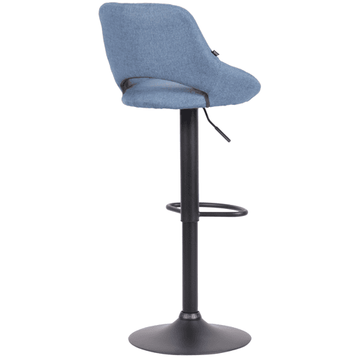 Taburete de bar Milet tapizado en tela Azul 48X47X85 cm