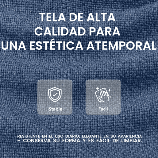 Taburete de bar Milet tapizado en tela Azul 48X47X85 cm