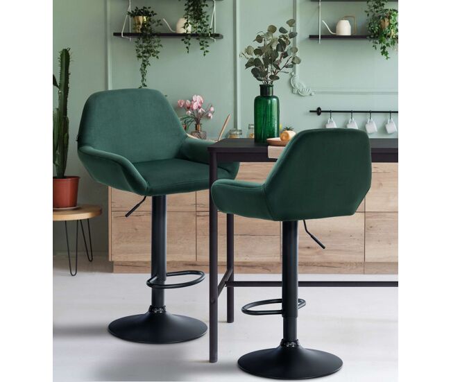 Taburete de cocina braga en terciopelo 52x51x89-109 cm