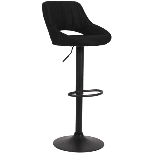 Taburete de bar Milet tapizado en tela Negro 48X47X85 cm