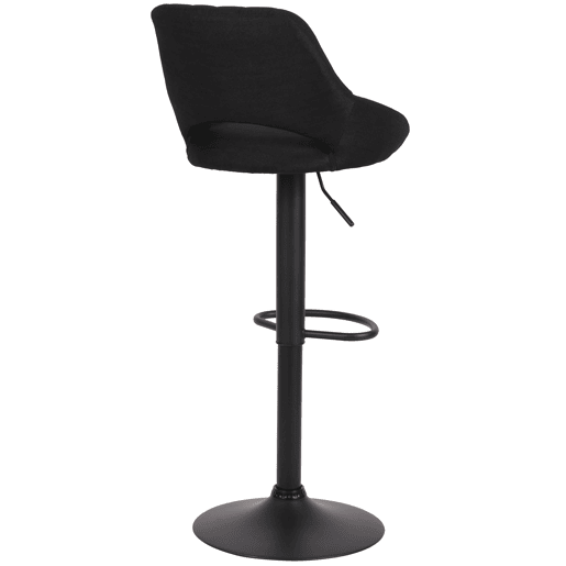 Taburete de bar Milet tapizado en tela Negro 48X47X85 cm