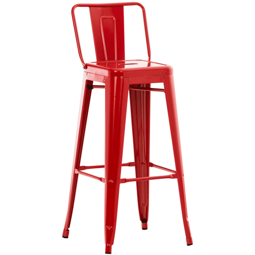 Taburete de bar de metal Mason Rojo 43X44X96 cm