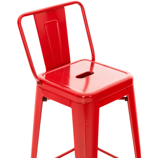 Taburete de bar de metal Mason Rojo 43X44X96 cm