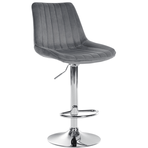 Taburete de bar Toni terciopelo Gris oscuro 50X49.5X91 cm Taburete de bar Toni terciopelo Gris oscuro 50X49.5X91 cm