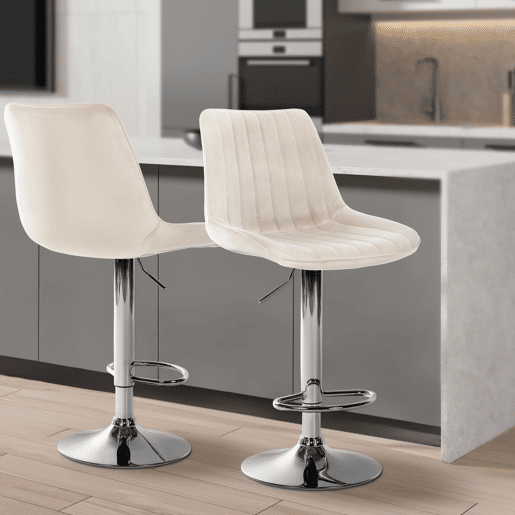 Taburete de bar Toni terciopelo Crema 50X49.5X91 cm Taburete de bar Toni terciopelo Crema 50X49.5X91 cm