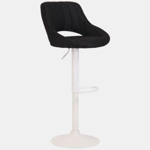 Taburete de bar Milet tapizado en tela Negro 48X47X85 cm