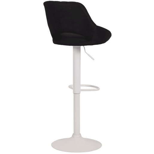 Taburete de bar Milet tapizado en tela Negro 48X47X85 cm