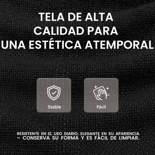 Taburete de bar Milet tapizado en tela Negro 48X47X85 cm