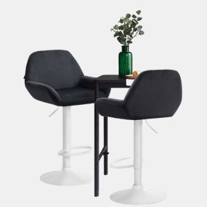 Taburete de cocina Braga en terciopelo Negro 52X51X89 cm