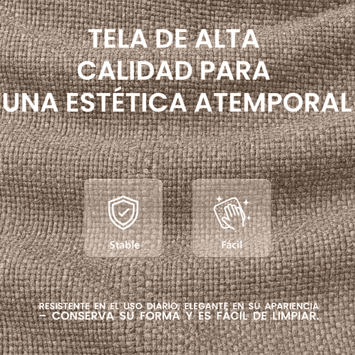 Taburete de bar Milet de tela Gris topo 48X47X85 cm