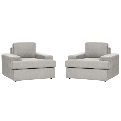 Conjunto de 2 poltronas em tecido cinzento claro ALLA Conjunto de 2 poltronas em tecido cinzento claro ALLA