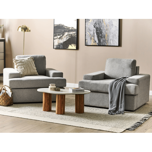 Conjunto de 2 poltronas em tecido cinzento claro ALLA Conjunto de 2 poltronas em tecido cinzento claro ALLA
