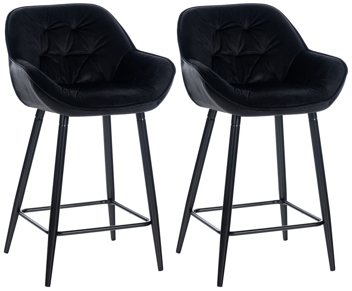 Set de 2 taburetes de bar gibson de terciopelo 57.5x54x93.5 cm