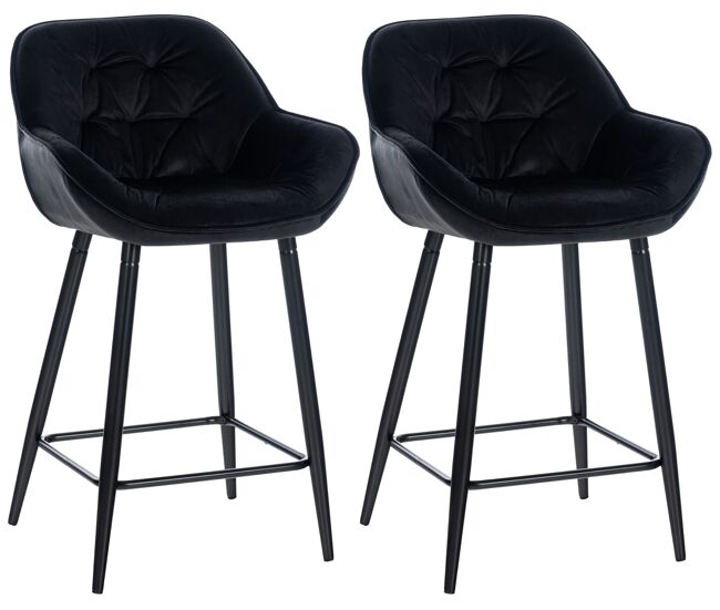 Set de 2 taburetes de bar gibson de terciopelo 57.5x54x93.5 cm