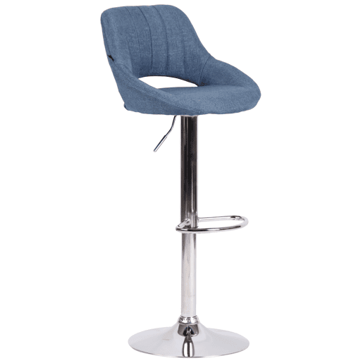 Taburete de bar Milet tapizado en tela Azul 48X47X85 cm