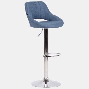 Taburete de bar Milet tapizado en tela Azul 48X47X85 cm