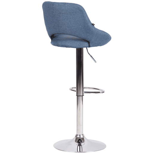 Taburete de bar Milet tapizado en tela Azul 48X47X85 cm