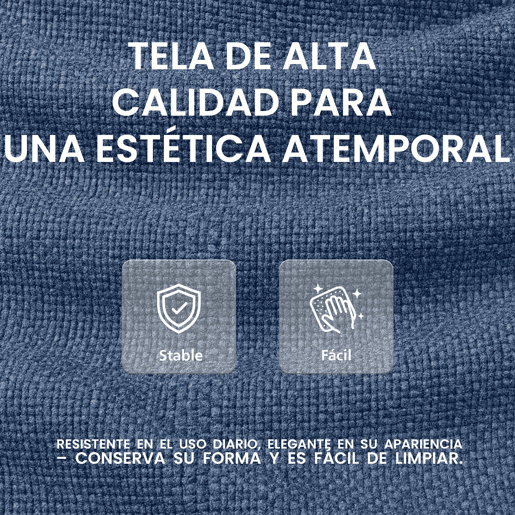 Taburete de bar Milet tapizado en tela Azul 48X47X85 cm