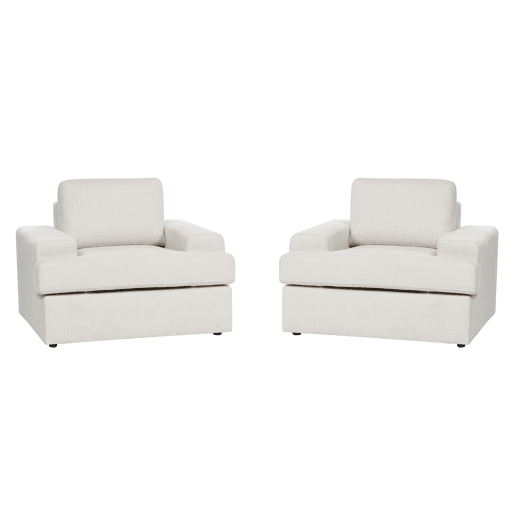 Conjunto de 2 poltronas em tecido creme claro ALLA Conjunto de 2 poltronas em tecido creme claro ALLA