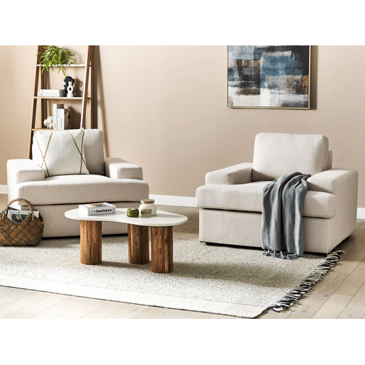 Conjunto de 2 poltronas em tecido creme claro ALLA Conjunto de 2 poltronas em tecido creme claro ALLA