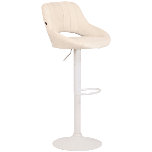 Taburete de bar Milet tapizado en tela Crema 48X47X85 cm