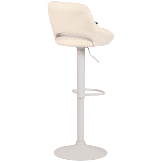 Taburete de bar Milet tapizado en tela Crema 48X47X85 cm