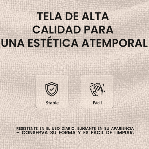 Taburete de bar Milet tapizado en tela Crema 48X47X85 cm