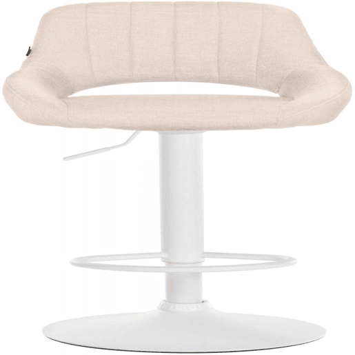 Taburete de bar Milet tapizado en tela Crema 48X47X85 cm
