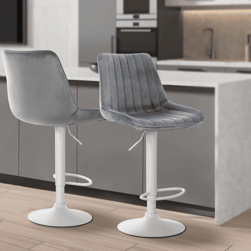 Taburete de bar Toni terciopelo Gris oscuro 50X49.5X91 cm