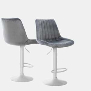 Taburete de bar Toni terciopelo Gris oscuro 50X49.5X91 cm