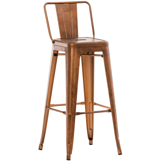 Taburete de bar de metal Mason Cobre 43X44X96 cm
