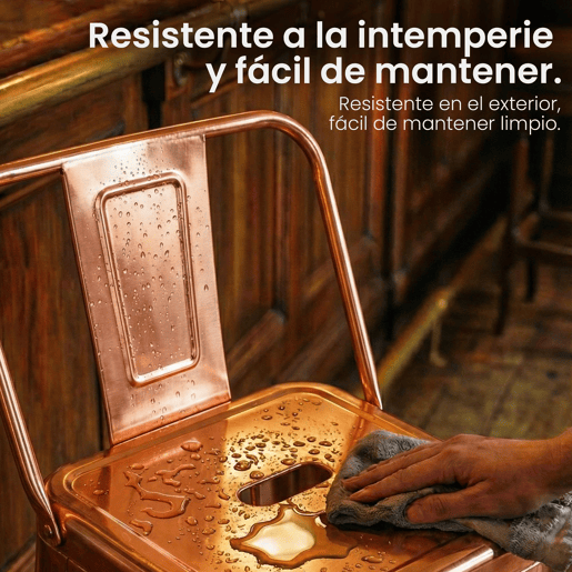 Taburete de bar de metal Mason Cobre 43X44X96 cm