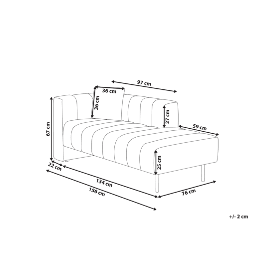 Beliani Chaise longue à esquerda Eco-pele vegana LANNILS