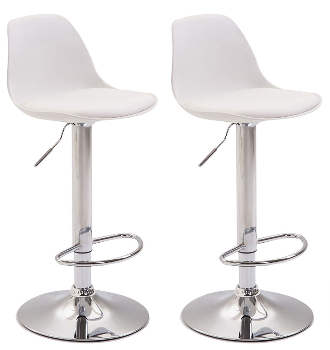 Set de 2 taburetes kiel tapizado de cuero sintético 43x39x82-104 cm