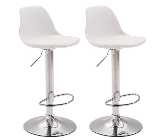 Set de 2 taburetes kiel tapizado de cuero sintético 43x39x82-104 cm