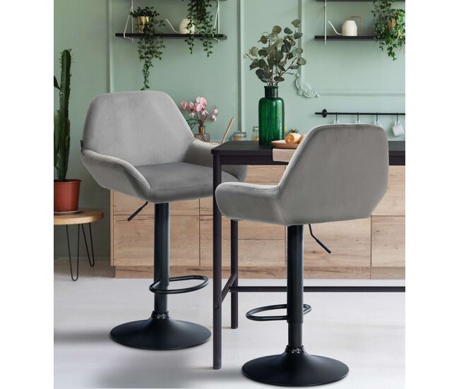 Taburete de cocina braga en terciopelo 52x51x89-109 cm