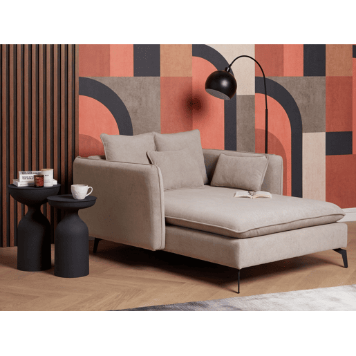 Beliani Chaise longue PoliƩster CHARMES Beliani Chaise longue PoliƩster CHARMES