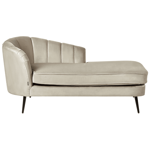 Chaise longue à esquerda ALLIER Veludo Creme Chaise longue à esquerda ALLIER Veludo Creme